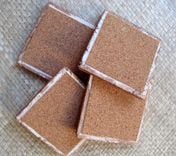 Tile Coasters Handmade Tile With Multi-Colored Original Artwork -Set Of 4 Red Orange Blue 3 small