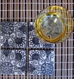 Black And White Coasters Ethnic Design Handmade With Original Artwork-Set Of 4 Black White Grey 1 small