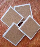 Tile Coasters Modern Blue Silver-Handpainted Set Of 4 4 small