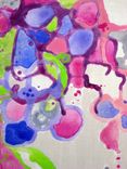 Original Abstract Flowers Painting 8"X10" Purple Pink Green Cream 2 small