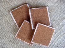 Poppy Coasters Orange Yellow Red-Handmade With Original Artwork 4 small