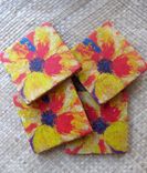 Poppy Coasters Orange Yellow Red-Handmade With Original Artwork 5 small