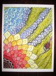 Fine Art Print Reproduction Sunflower 8x10 Black Ink And Acrylic Painting 2 small