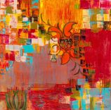 Abstract Fine Art Print-Large- Orange Red Yellow Modern Art 1 small
