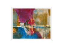 Fine Art Print Abstract Original-16x20 Textured Blue Magenta Brown 1 small