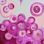 Original Abstract Modern Art Circles-12"X12" Title-Going In Circles Rose Devikasart 3 small