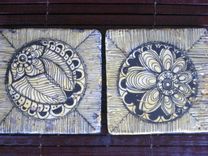 Tile Coasters Black And White Handmade With Original Artwork-Set Of 4 Tile 4 small