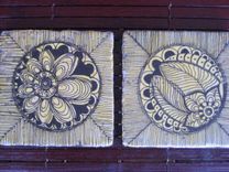 Tile Coasters Black And White Handmade With Original Artwork-Set Of 4 Tile 3 small