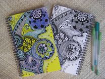 Journal Spiral Notebook Diary Any 3 With Original Artwork- Green Yellow Blue Ochre 2 small