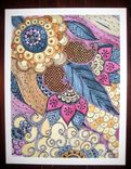 Fine Art Print Paisley - Blue Magenta Ochre Reproduction 8"X10" 2 small
