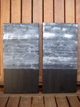 Abstract Painting Black And White Original 12"X12"- Two Panels 1 small