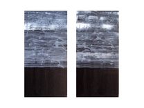 Abstract Painting Black And White Original 12"X12"- Two Panels 5 small