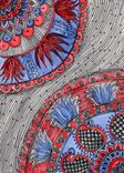 Fine Art Print Reproduction Paisley- 5x7 Black Ink And Acrylic Painting Blue Red Grey By Devikasart 3 small