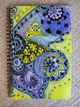 Journal Spiral Notebook Diary With Original Butterfly Artwork-Yellow Purple Black Ink 1 small