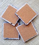 Coasters Handmade Handpainted-Set Of 4 Metallic Blue Purple Silver 4 small