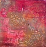 Modern Abstract Painting Textured - 8"X16" Rust Brown Ochre By Devikasart 1 small