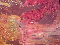 Modern Abstract Painting Textured - 8"X16" Rust Brown Ochre By Devikasart 3 small