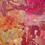 Modern Abstract Painting Textured - 8"X16" Rust Brown Ochre By Devikasart 4 small