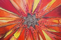 25% Off-Large Original Painting Red Abstract 36"X36" Red Orange Maroon Brown Gold Textured Painting 1 small
