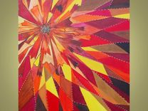 25% Off-Large Original Painting Red Abstract 36"X36" Red Orange Maroon Brown Gold Textured Painting 3 small