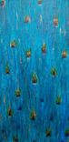 Peacock Original Abstract Painting Large 18"X36" Blue Turquoise Green Copper 4 small