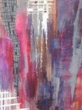 25% Off Sale-Original Painting Modern Abstract 24"X36" Title-Interwoven Pink Purple Grey Beige 4 small
