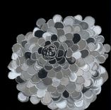 Marigold Abstract Original Painting 18"X18" Commission Black Gray Silver Flower Textured Painting 3 small