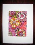 Fine Art Print Chakras -Yellow Pink Orange Circles 5x7 Reproduction 1 small