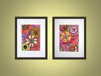Fine Art Print Chakras -Yellow Pink Orange Circles 5x7 Reproduction 2 small