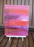 Landscape Painting Abstract 8"X10 Magenta Orange Sunset 1 small