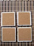 Tile Coasters Black And White Flowers Handmade With Original Artwork-Set Of 4 3 small