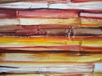 25% Off Sale- Bamboo Painting Original Abstract -18"X36" Brown Yellow Beige Modern Painting 2 small