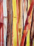 25% Off Sale- Bamboo Painting Original Abstract -18"X36" Brown Yellow Beige Modern Painting 3 small