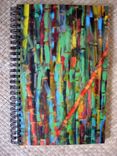 Journal Spiral Notebook Diary With Original Bamboo Artwork- Green Yellow Blue Ochre 3 small