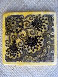 Decorative Stone Tile-6"X6" Handmade Black Grey Yellow 2 small