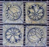 Tile Coasters Black And White Handmade With Original Artwork-Set Of 4 Tile 5 small