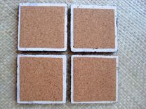 Handmade Coasters With Original Artwork-Set Of 4 Turquoise Orange Magenta 1 small