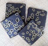 Coasters Black And Gold Travertine Tile Handmade-Set Of 4 Black Gold 2 small
