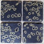 Coasters Black And Gold Travertine Tile Handmade-Set Of 4 Black Gold 4 small