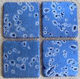 Coasters Handmade Handpainted-Set Of 4 Metallic Blue Purple Silver 1 small