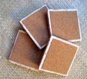 Tile Peacock Coasters Handmade-Set Of 4 Blue Green Brown By Devikasart 4 small
