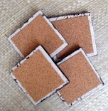 Coasters Handmade Travertine Black And Copper-Set Of 4 4 small