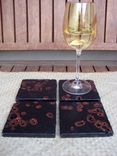 Coasters Handmade Travertine Black And Copper-Set Of 4 2 small