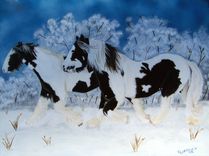 Horses Painted In Oils On Canvas,  Wood,  Or Fabric 3 small