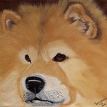 Dogs Painted In Oils On Canvas, Wood, Slate, Or Fabric 1 small