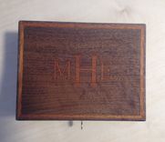 Walnut Box With Mahogany Inlaid Monogram 2 small