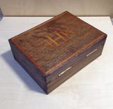 Walnut Box With Mahogany Inlaid Monogram 3 small