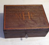 Walnut Box With Mahogany Inlaid Monogram 4 small