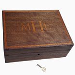 Walnut Box With Mahogany Inlaid Monogram 1 small