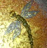 8x10 Print With Matte Of Original Modern Abstract Gold Dragonflies, By Dan Lafferty-Dragonfly Dawn 3 small